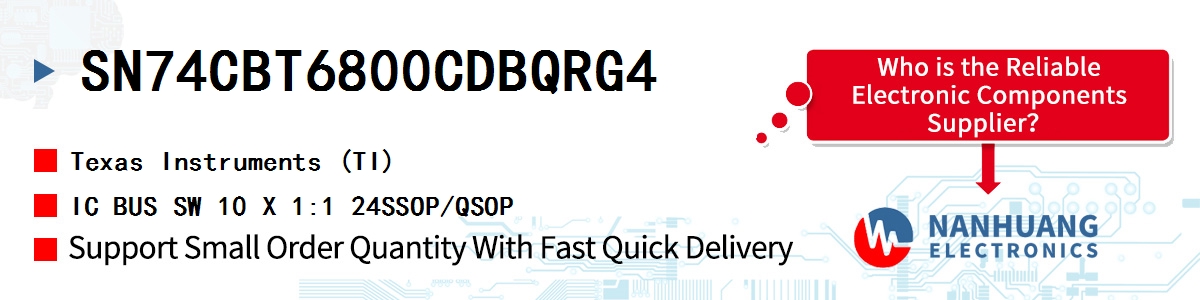 SN74CBT6800CDBQRG4 TI IC BUS SW 10 X 1:1 24SSOP/QSOP