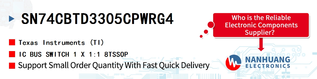 SN74CBTD3305CPWRG4 TI IC BUS SWITCH 1 X 1:1 8TSSOP
