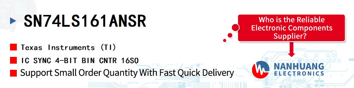SN74LS161ANSR TI IC SYNC 4-BIT BIN CNTR 16SO