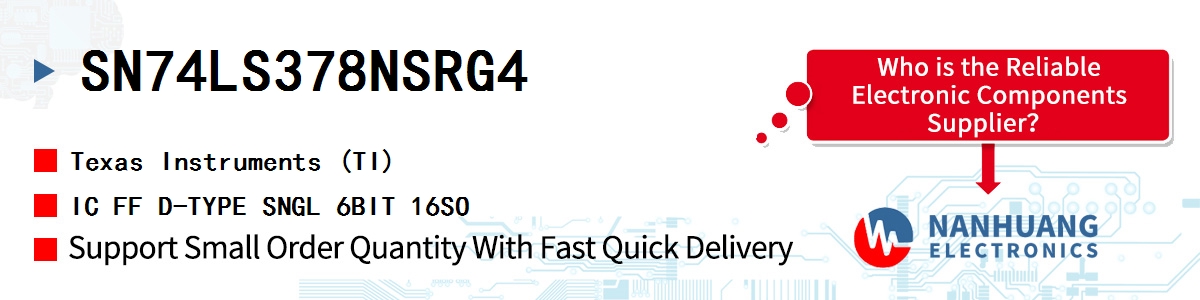 SN74LS378NSRG4 TI IC FF D-TYPE SNGL 6BIT 16SO