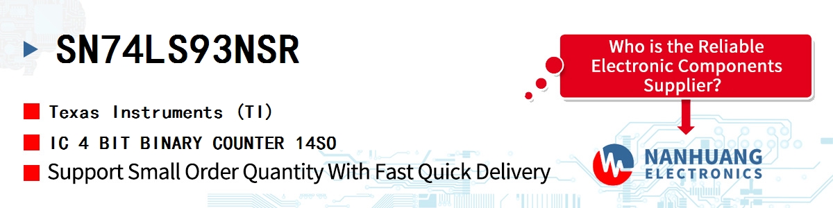 SN74LS93NSR TI IC 4 BIT BINARY COUNTER 14SO