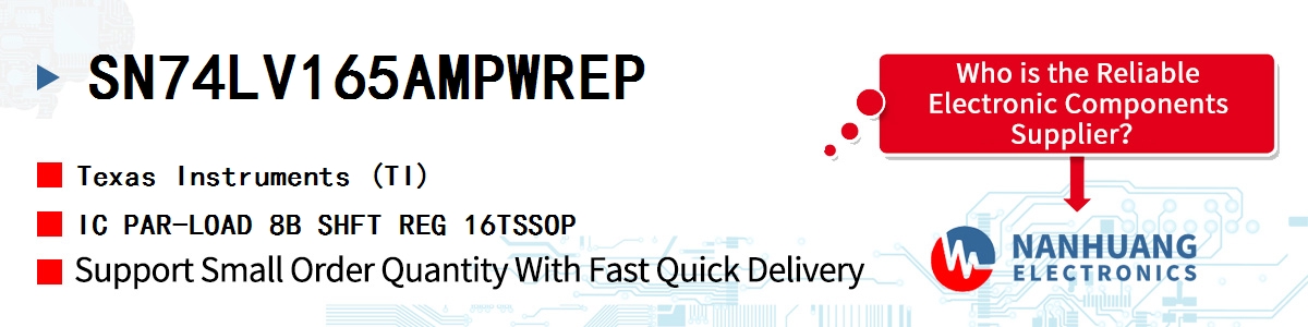 SN74LV165AMPWREP TI IC PAR-LOAD 8B SHFT REG 16TSSOP