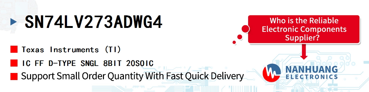 SN74LV273ADWG4 TI IC FF D-TYPE SNGL 8BIT 20SOIC