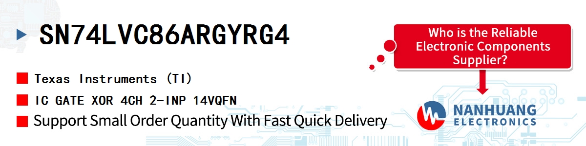 SN74LVC86ARGYRG4 TI IC GATE XOR 4CH 2-INP 14VQFN