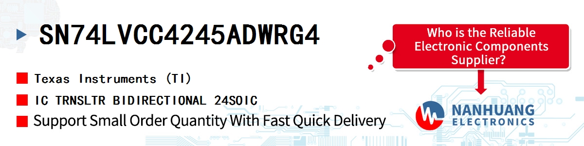 SN74LVCC4245ADWRG4 TI IC TRNSLTR BIDIRECTIONAL 24SOIC
