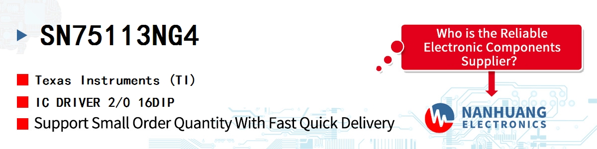 SN75113NG4 TI IC DRIVER 2/0 16DIP