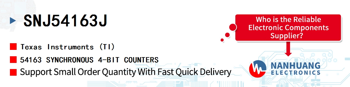 SNJ54163J TI 54163 SYNCHRONOUS 4-BIT COUNTERS