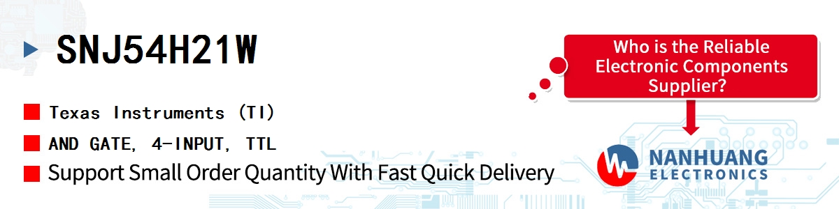 SNJ54H21W TI AND GATE, 4-INPUT, TTL