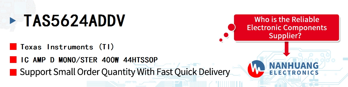 TAS5624ADDV TI IC AMP D MONO/STER 400W 44HTSSOP