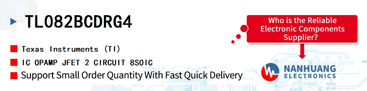 TL082BCDRG4 TI IC OPAMP JFET 2 CIRCUIT 8SOIC