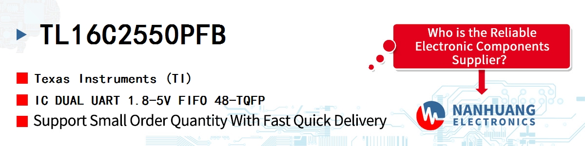 TL16C2550PFB TI IC DUAL UART 1.8-5V FIFO 48-TQFP