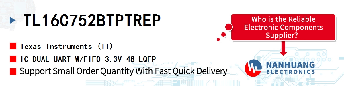 TL16C752BTPTREP TI IC DUAL UART W/FIFO 3.3V 48-LQFP
