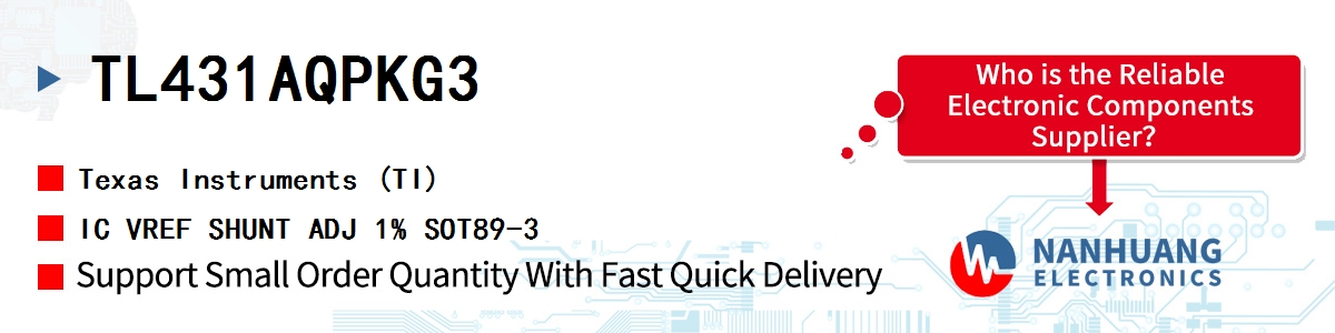 TL431AQPKG3 TI IC VREF SHUNT ADJ 1% SOT89-3