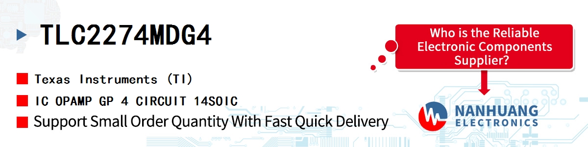 TLC2274MDG4 TI IC OPAMP GP 4 CIRCUIT 14SOIC