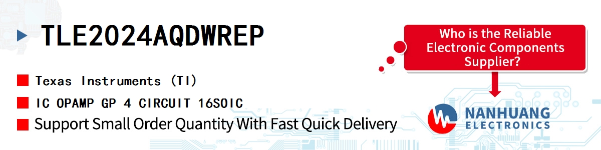 TLE2024AQDWREP TI IC OPAMP GP 4 CIRCUIT 16SOIC