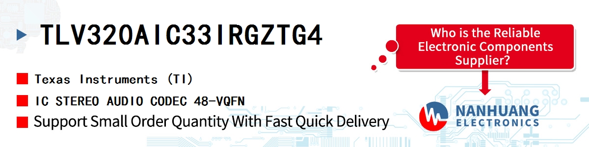 TLV320AIC33IRGZTG4 TI IC STEREO AUDIO CODEC 48-VQFN