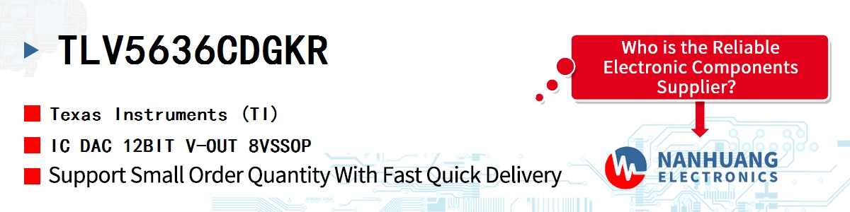 TLV5636CDGKR TI IC DAC 12BIT V-OUT 8VSSOP