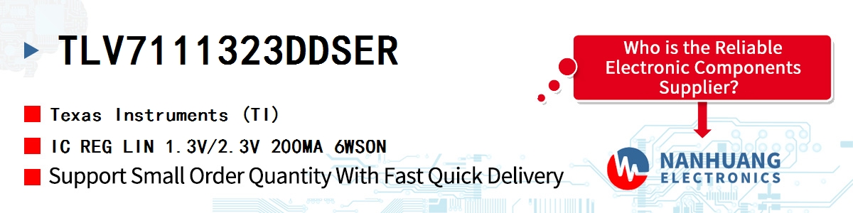 TLV7111323DDSER TI IC REG LIN 1.3V/2.3V 200MA 6WSON