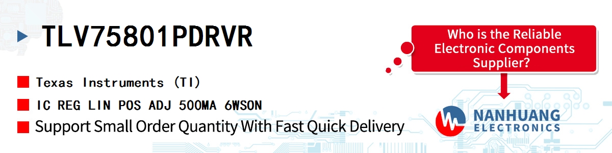 TLV75801PDRVR TI IC REG LIN POS ADJ 500MA 6WSON