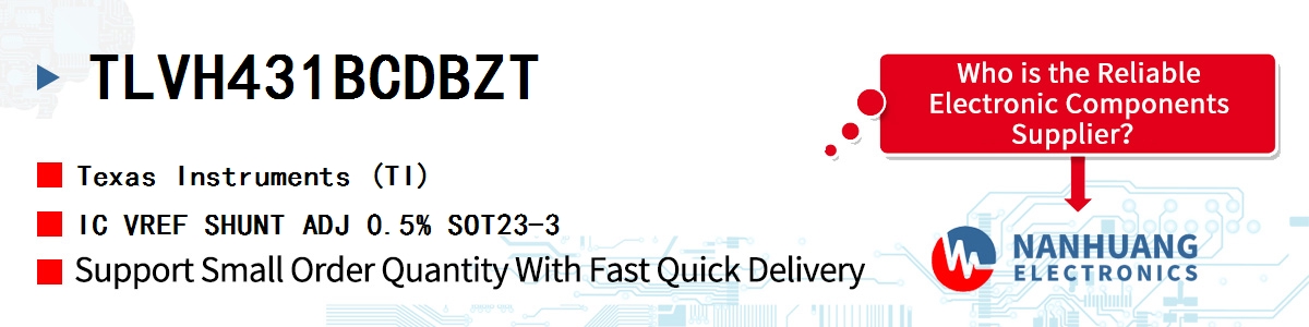 TLVH431BCDBZT TI IC VREF SHUNT ADJ 0.5% SOT23-3