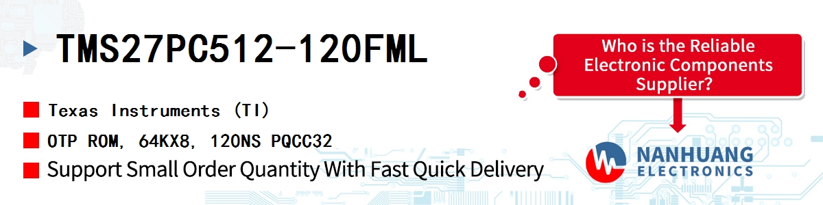TMS27PC512-120FML TI OTP ROM, 64KX8, 120NS PQCC32