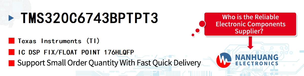 TMS320C6743BPTPT3 TI IC DSP FIX/FLOAT POINT 176HLQFP