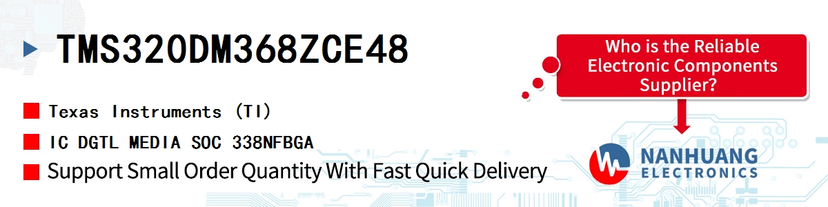 TMS320DM368ZCE48 TI IC DGTL MEDIA SOC 338NFBGA