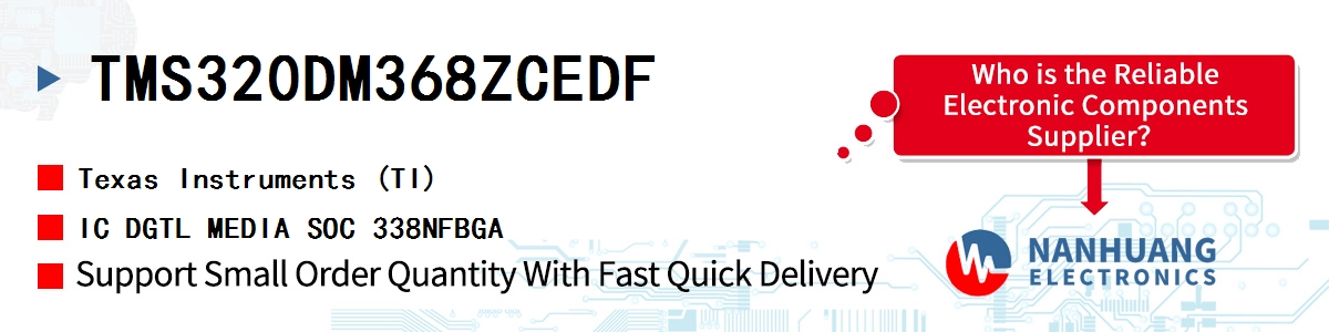 TMS320DM368ZCEDF TI IC DGTL MEDIA SOC 338NFBGA