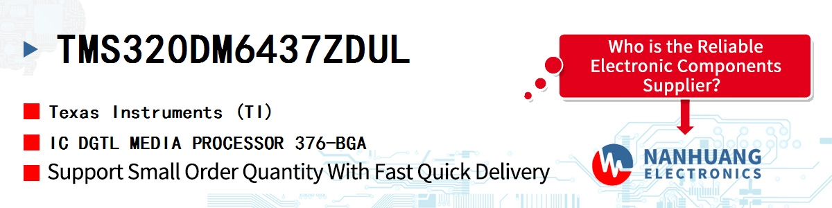 TMS320DM6437ZDUL TI IC DGTL MEDIA PROCESSOR 376-BGA