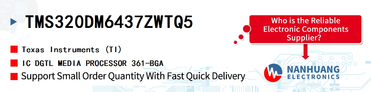 TMS320DM6437ZWTQ5 TI IC DGTL MEDIA PROCESSOR 361-BGA
