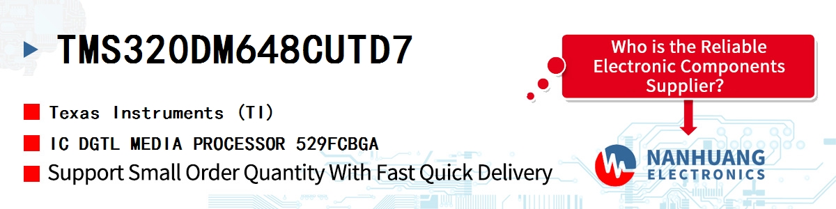 TMS320DM648CUTD7 TI IC DGTL MEDIA PROCESSOR 529FCBGA