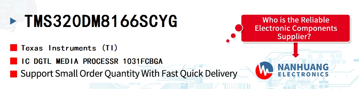 TMS320DM8166SCYG TI IC DGTL MEDIA PROCESSR 1031FCBGA