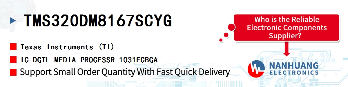TMS320DM8167SCYG TI IC DGTL MEDIA PROCESSR 1031FCBGA