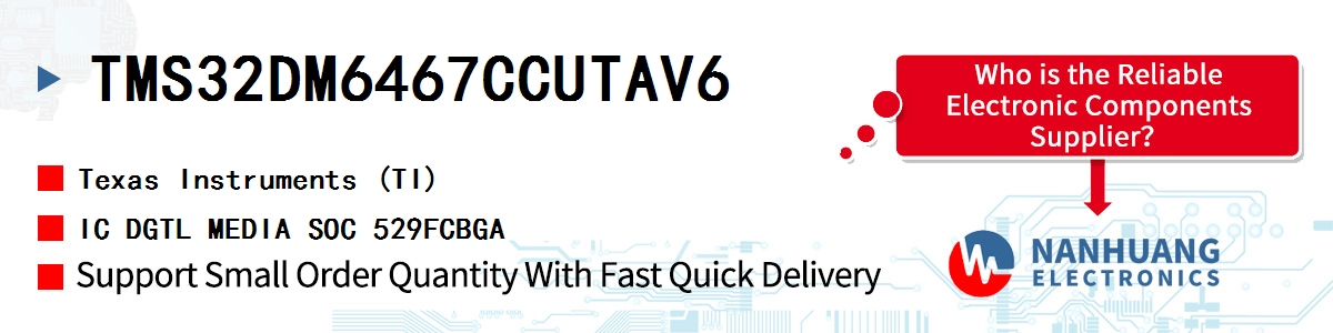 TMS32DM6467CCUTAV6 TI IC DGTL MEDIA SOC 529FCBGA