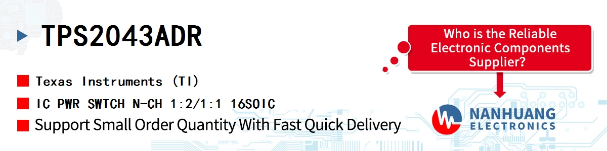 TPS2043ADR TI IC PWR SWTCH N-CH 1:2/1:1 16SOIC