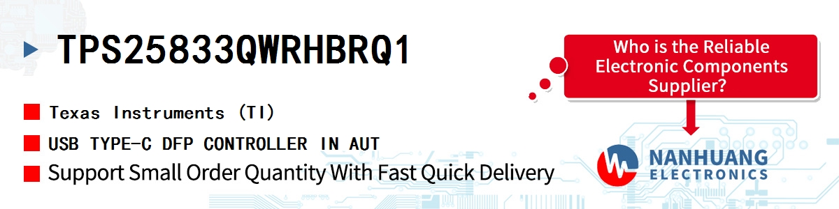 TPS25833QWRHBRQ1 TI USB TYPE-C DFP CONTROLLER IN AUT