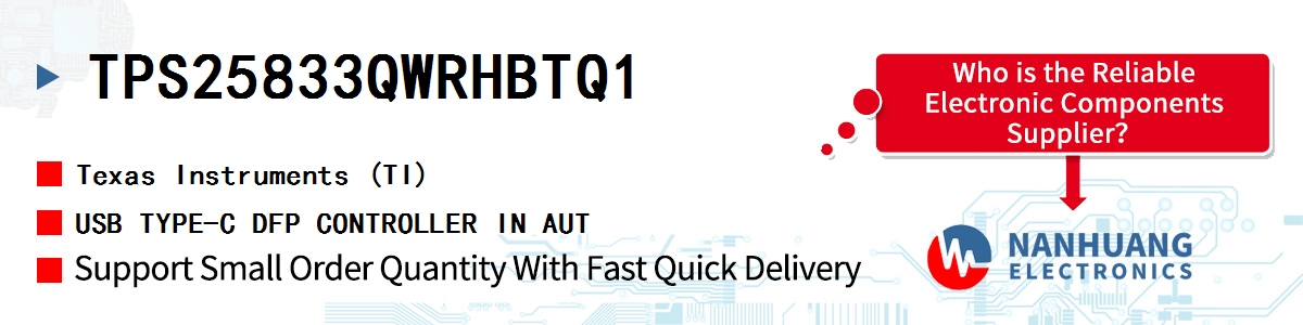 TPS25833QWRHBTQ1 TI USB TYPE-C DFP CONTROLLER IN AUT