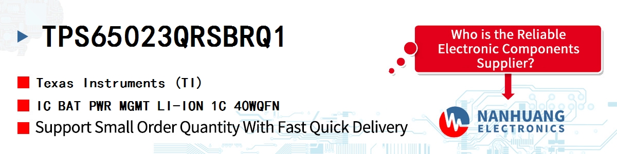 TPS65023QRSBRQ1 TI IC BAT PWR MGMT LI-ION 1C 40WQFN