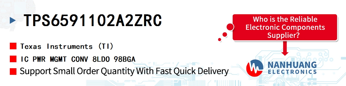 TPS6591102A2ZRC TI IC PWR MGMT CONV 8LDO 98BGA