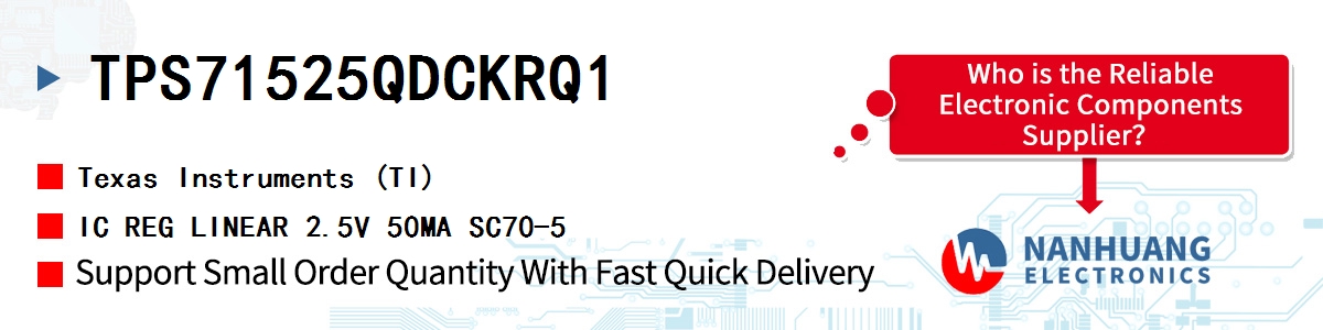 TPS71525QDCKRQ1 TI IC REG LINEAR 2.5V 50MA SC70-5