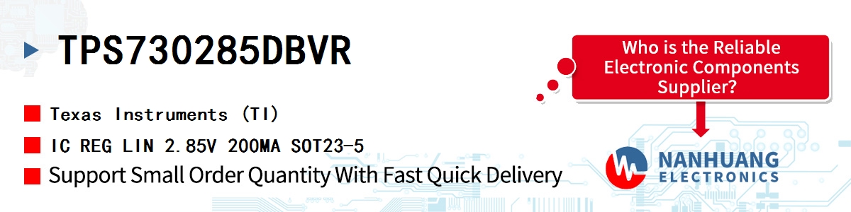 TPS730285DBVR TI IC REG LIN 2.85V 200MA SOT23-5