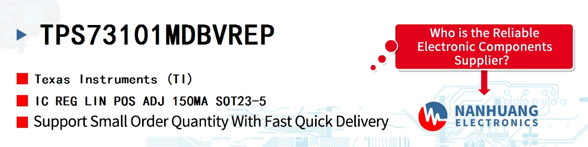 TPS73101MDBVREP TI IC REG LIN POS ADJ 150MA SOT23-5