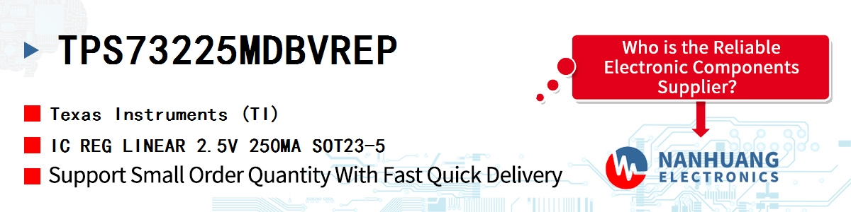 TPS73225MDBVREP TI IC REG LINEAR 2.5V 250MA SOT23-5