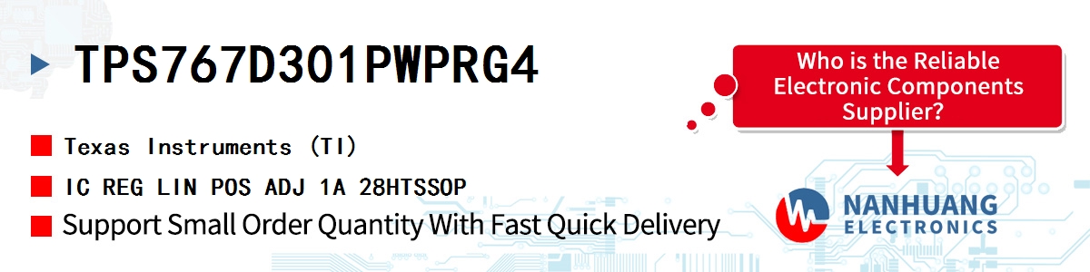 TPS767D301PWPRG4 TI IC REG LIN POS ADJ 1A 28HTSSOP
