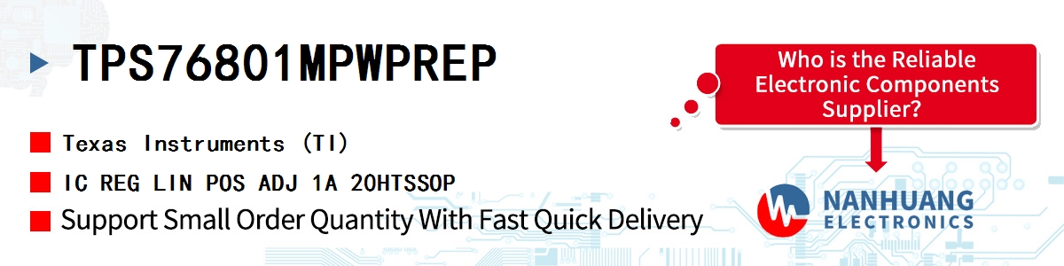 TPS76801MPWPREP TI IC REG LIN POS ADJ 1A 20HTSSOP