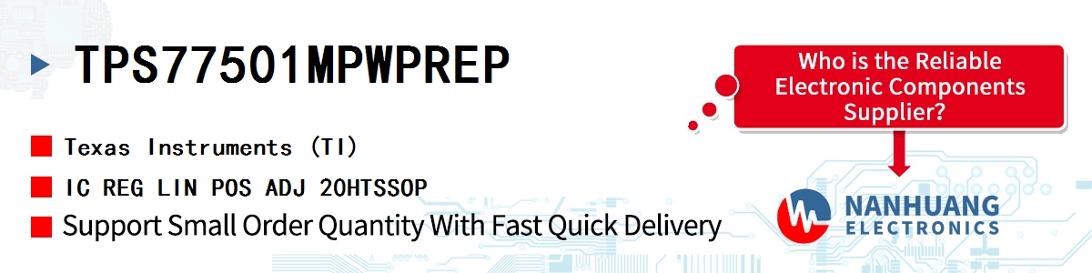TPS77501MPWPREP TI IC REG LIN POS ADJ 20HTSSOP
