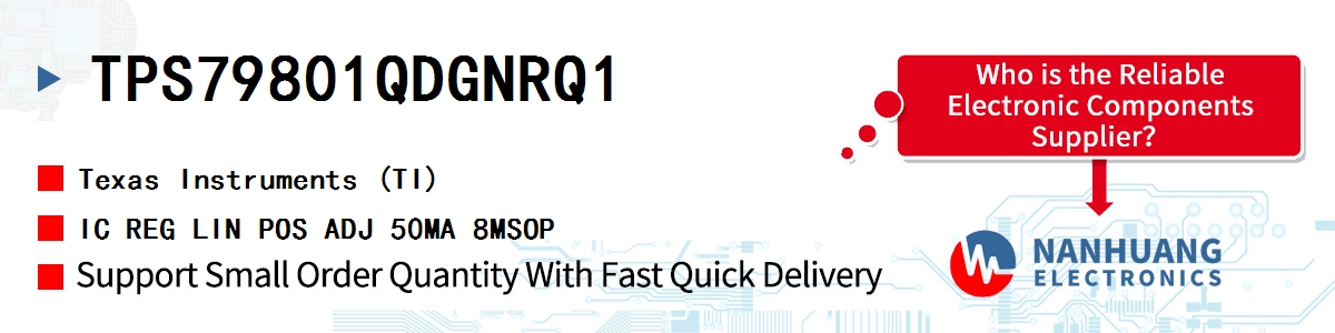 TPS79801QDGNRQ1 TI IC REG LIN POS ADJ 50MA 8MSOP