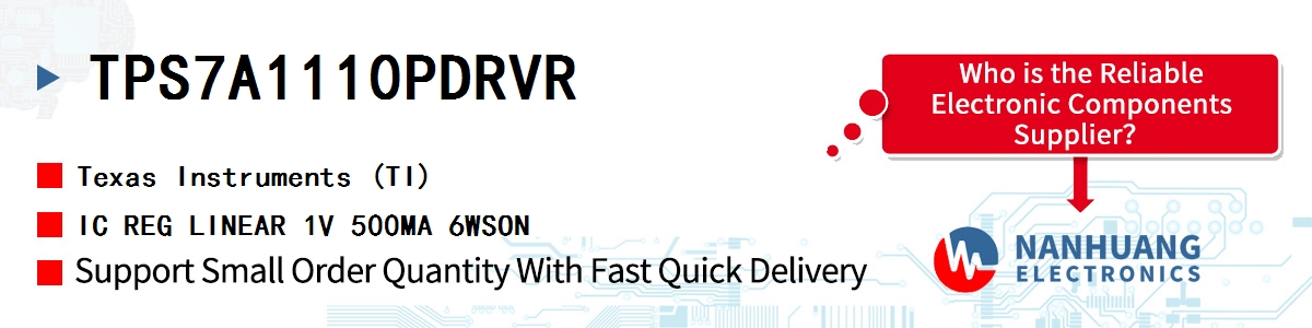 TPS7A1110PDRVR TI IC REG LINEAR 1V 500MA 6WSON