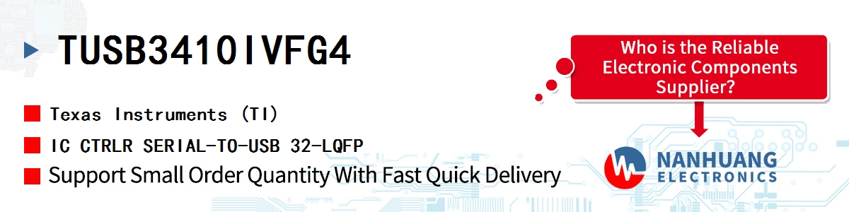 TUSB3410IVFG4 TI IC CTRLR SERIAL-TO-USB 32-LQFP