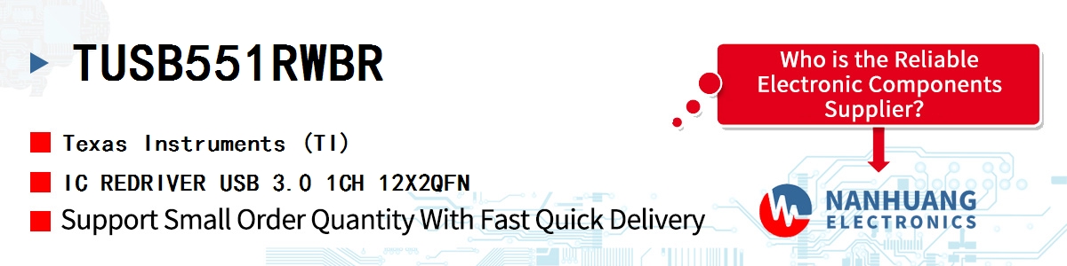 TUSB551RWBR TI IC REDRIVER USB 3.0 1CH 12X2QFN